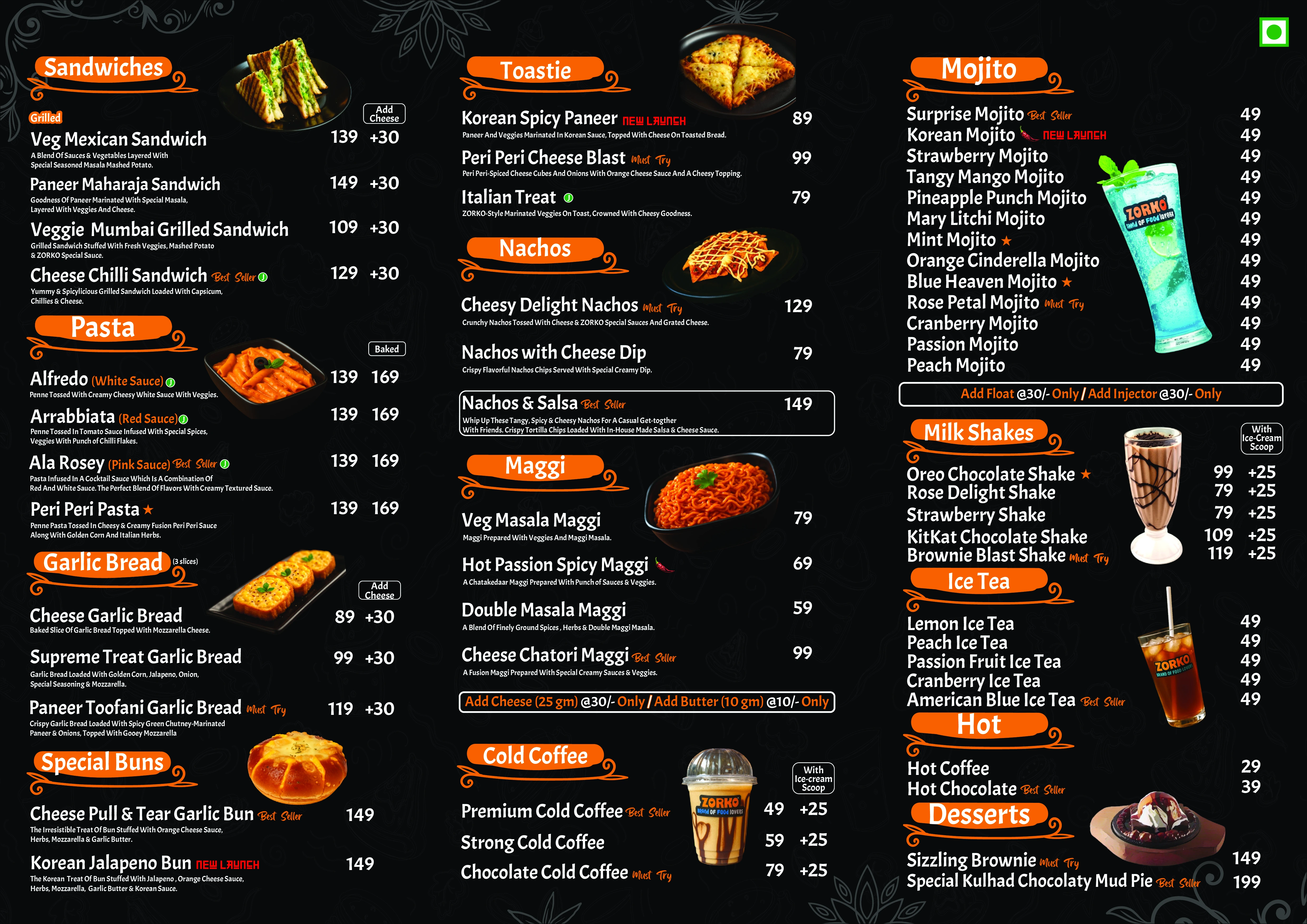 Zorko Menu Page 2